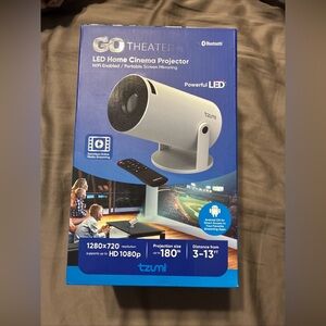 Tzumi Go theater led home cinema projector w/remote